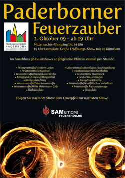 Feuershow Shoppingnacht Paderborn